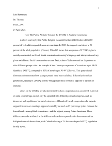 Social Construction of Public Attitude Towards LTGBQ