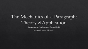 Mechanics of a Paragraph: Theory & Application