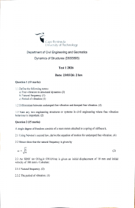 Dynamics of Structures Test 1 2026 - Civil Engineering Exam