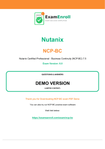 NCP-BC Exam Demo: Nutanix Business Continuity Q&A