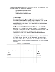Economic Systems Range Table Worksheet