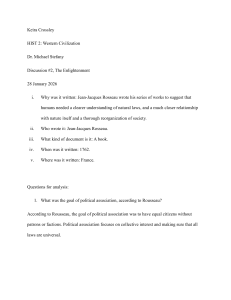 Rousseau's Enlightenment Ideas: Discussion Assignment
