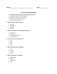 The Great Gatsby Book Quiz
