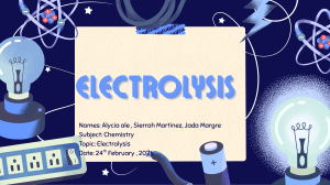 Electrolysis: Chemistry Study Guide