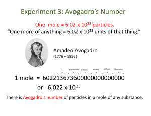 Experiment 3: Avogadro's Number