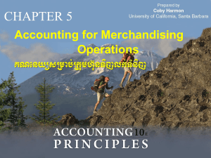 Chapter 5: Accounting for Merchandising Operations