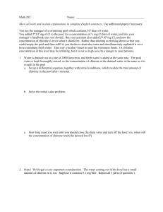 Math 282: Swimming Pool Chlorine Concentration Problem
