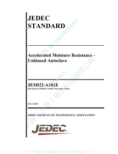 JEDEC Standard A102E: Accelerated Moisture Resistance Test