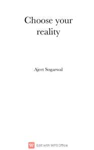 Choose Your Reality: Belief & Perception