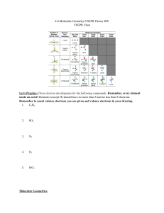 Molecular Geometry VSEPR Theory Homework