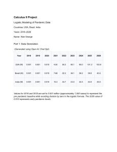 Calculus II Project: Logistic Modeling of Pandemic Data