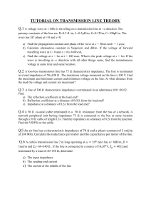 Transmission Line Theory Tutorial Problems