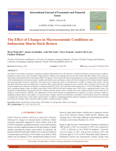 Macroeconomic Conditions and Indonesian Sharia Stock Returns