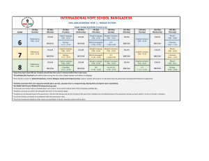 International Hope School Bangladesh Exam Routine 2025-2026
