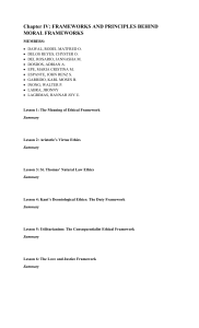 Chapter IV: Moral Frameworks & Principles