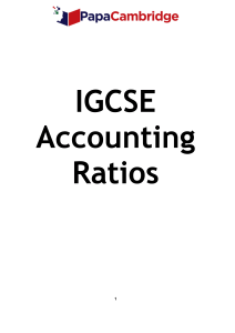 IGCSE Accounting Ratios Textbook