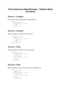 Algorithmic Exercises - Arrays (French)