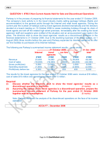 IFRS 5 Discontinued Operations Exam Question