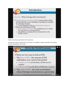 Introduction to Foreign Direct Investment (FDI)
