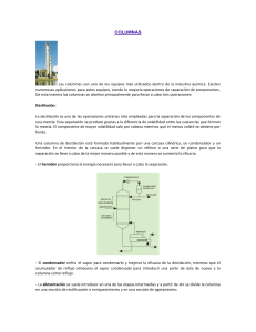 Columnas de destilaci&oacute;n en ingenier&iacute;a qu&iacute;mica