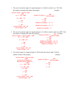 Polygon Angles Math Worksheet with Solutions