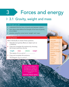 Forces and Energy: Gravity, Weight, and Mass