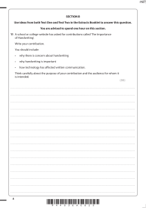 Exam Question: The Importance of Handwriting