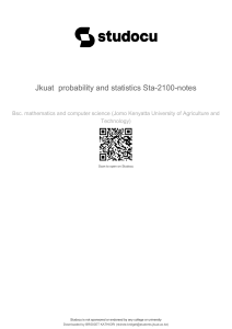 JKUAT STA 2100 Probability and Statistics Notes