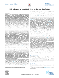 HBV Thermal Disinfection Tolerance: Research Findings