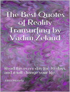 Best Quotes from Reality Transurfing by Vadim Zeland