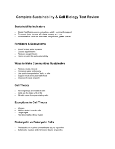 Sustainability & Cell Biology Test Review