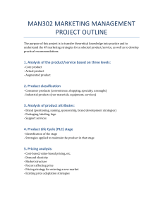 MAN302 Marketing Management Project Outline