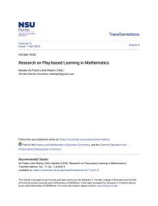 Play-based Learning in Mathematics Research