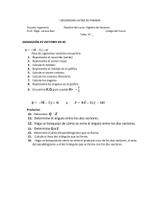 Asignaci&oacute;n 3 Vectores en 3D - &Aacute;lgebra de Vectores