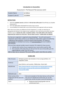 Humanities Research Plan: Discrimination Study