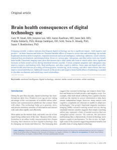 Brain Health Effects of Digital Technology Use