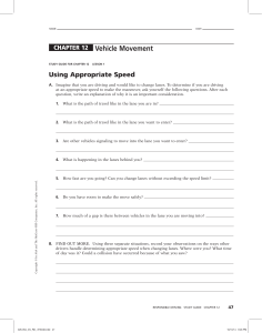 Chapter 12 Study Guide: Using Appropriate Speed for Lane Changes