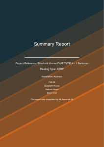 Summary Report: ASHP Heating System for 1-Bedroom Flat