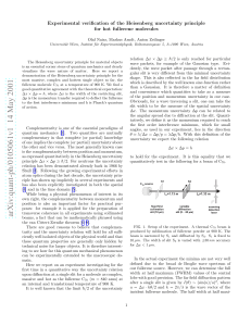 Experimental Verification of Heisenberg Uncertainty Principle for C70 Molecules