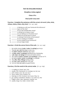 6th Grade English Initial Assessment Test 2025-2026
