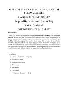 Applied Physics Lab Manual: Charles' & Boyle's Law Experiments