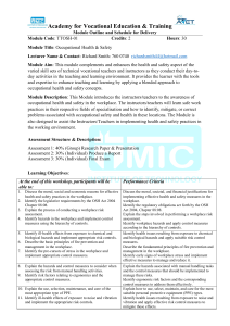 Occupational Health & Safety Module Outline