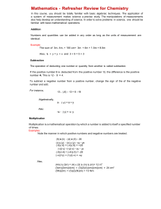Mathematics Refresher for Chemistry