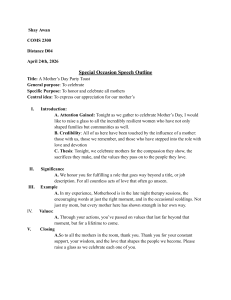 Mother's Day Party Toast Speech Outline