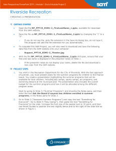 PowerPoint 2019 Module 1 Project: Riverside Recreation