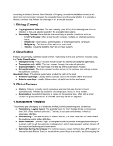 Anal Fistula: Etiology, Classification, and Management