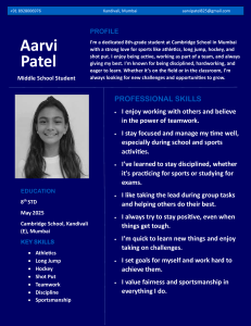Aarvi Patel - Middle School Student Profile