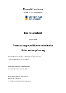 Blockchain in Lieferkettenplanung: Bachelorarbeit zur Anwendung