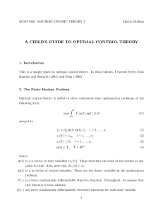 A Child's Guide to Optimal Control Theory