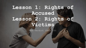 Rights of Accused & Victims - Year 10 Lesson Plan